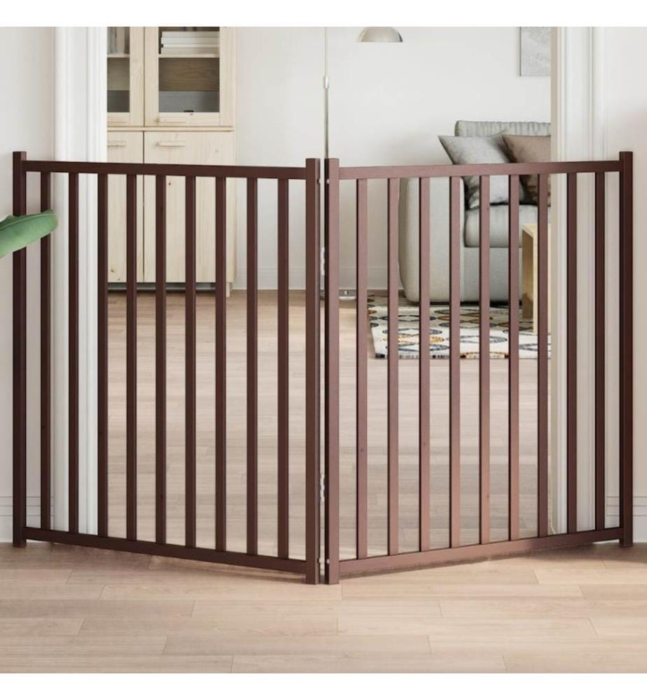 Barrière pour chien pliable 2 panneaux 160 cm bois sapin massif