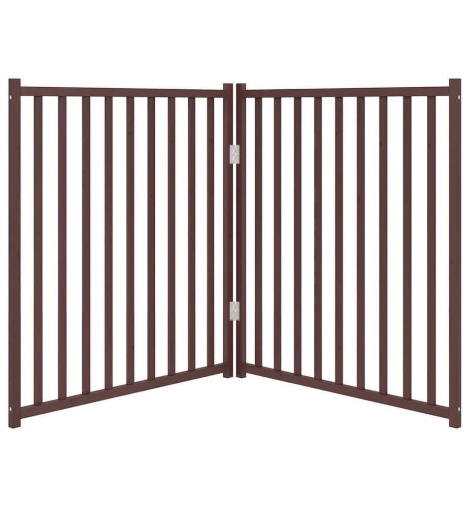 Barrière pour chien pliable 2 panneaux 160 cm bois sapin massif