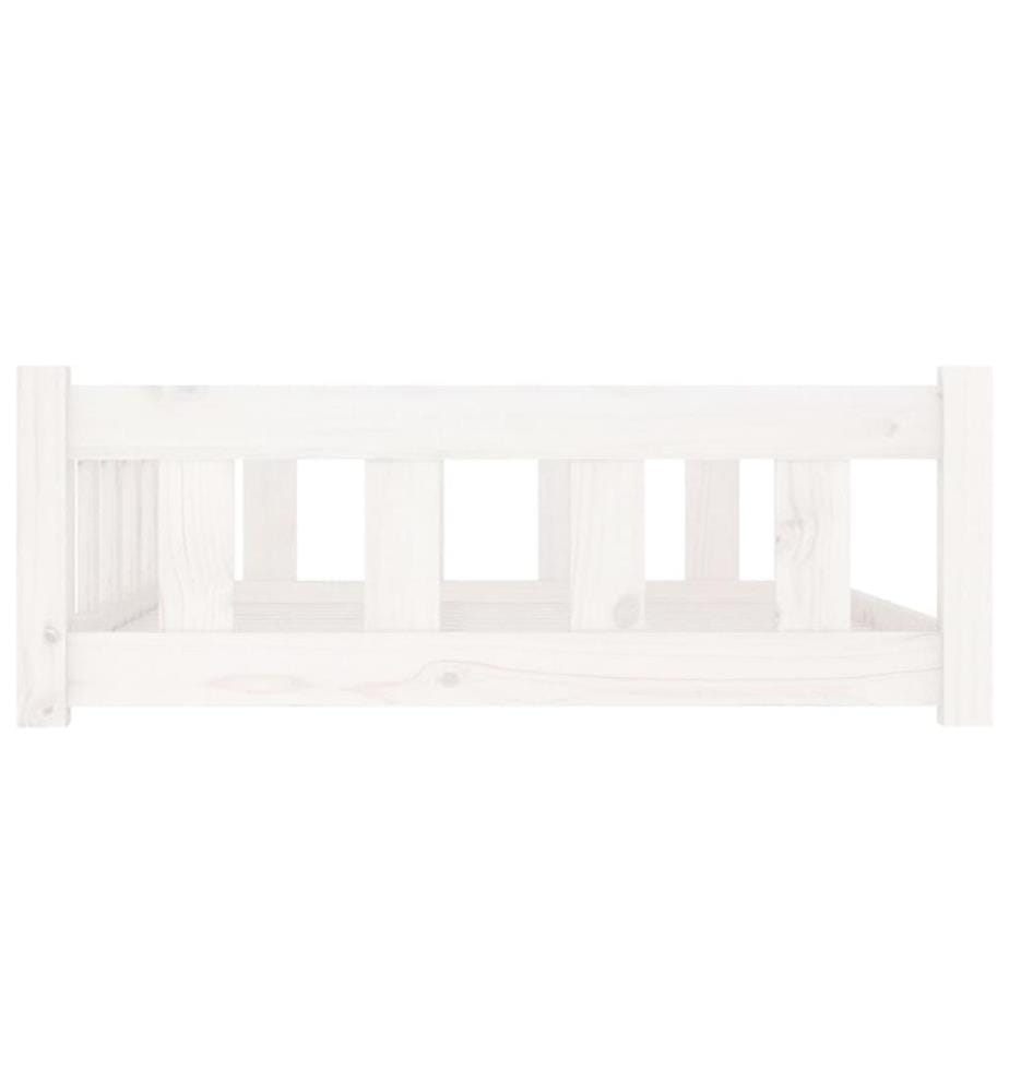 Lit pour chien blanc 105,5x75,5x28 cm bois de pin solide