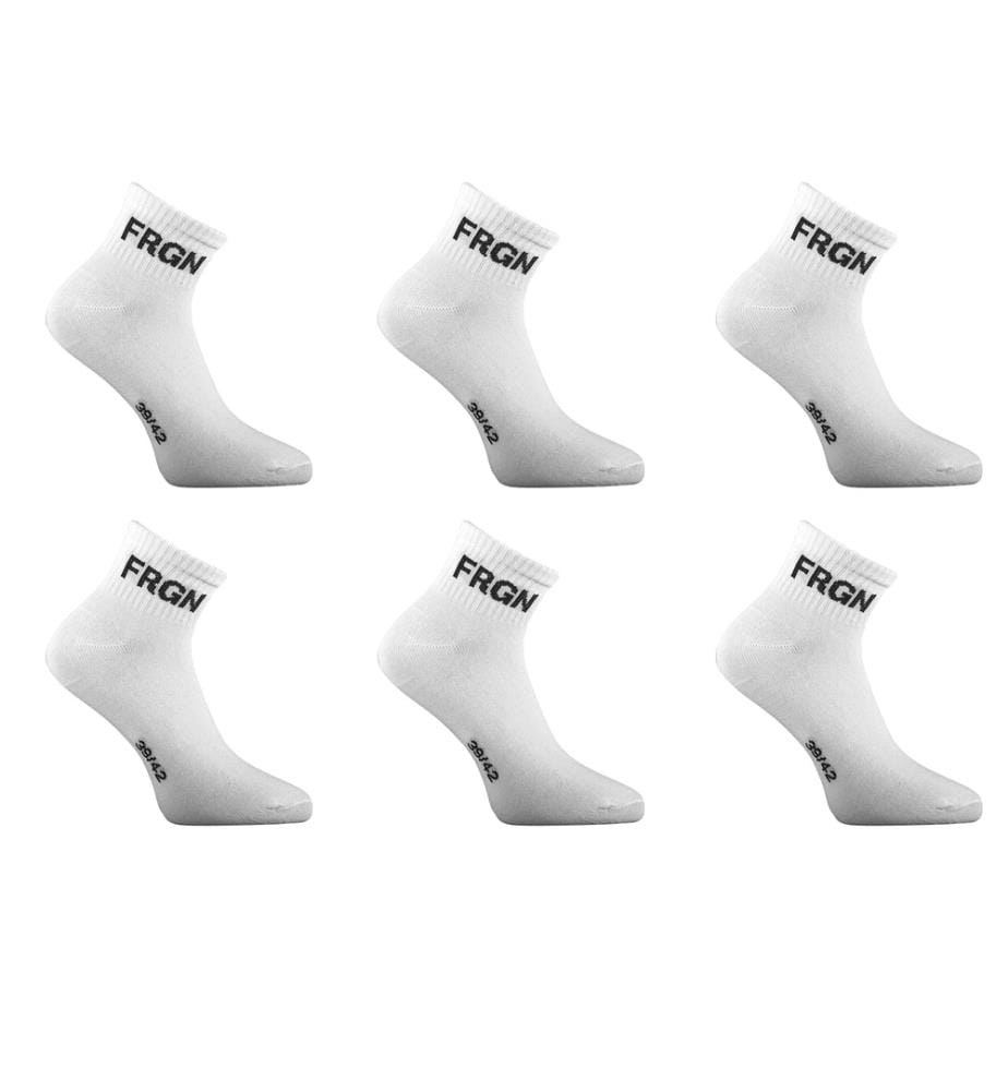 Lot de 6 Paires de Chaussettes Quarter Freegun - Blanc et Noir