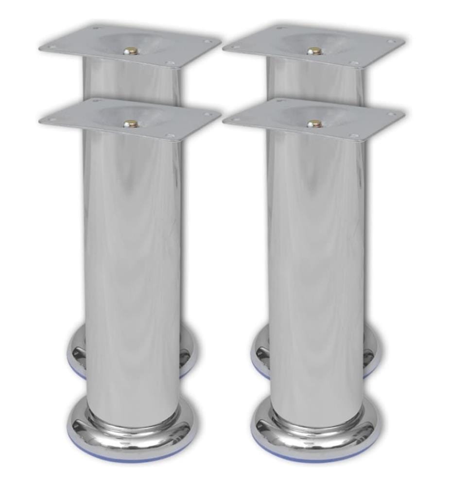 4 pcs Pieds ronds de canapé Chrome 180 mm