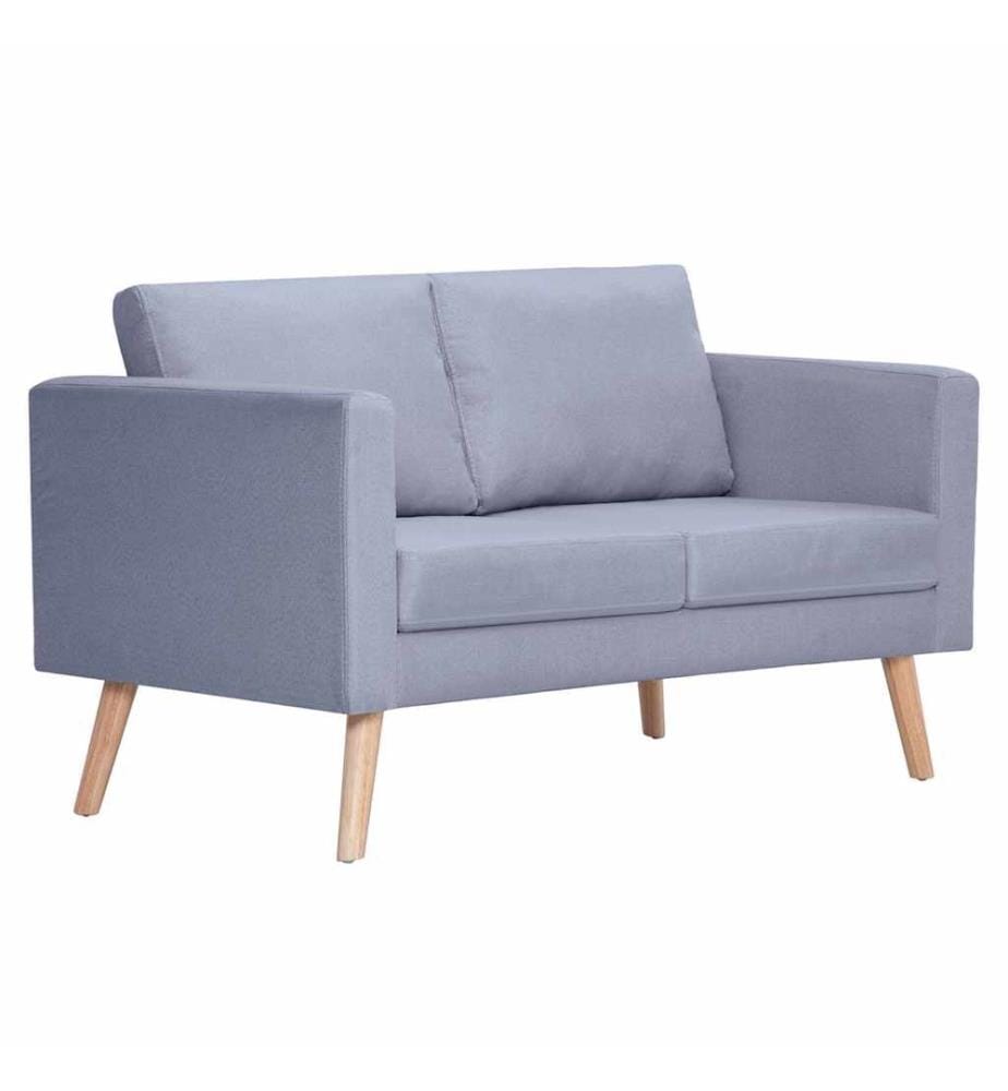 Sofa 2-Sitzer Stoff Hellgrau