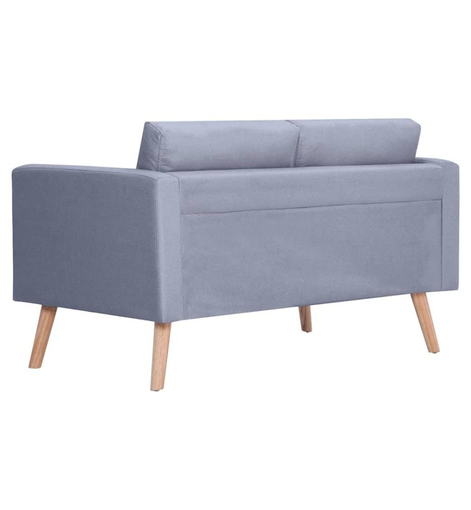 Sofa 2-Sitzer Stoff Hellgrau