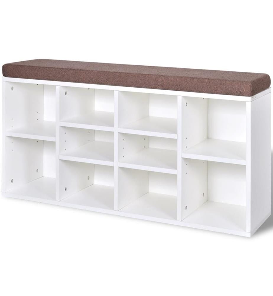 Schuhschrank Schuhbank Sitzbank 10 Fächer weiss