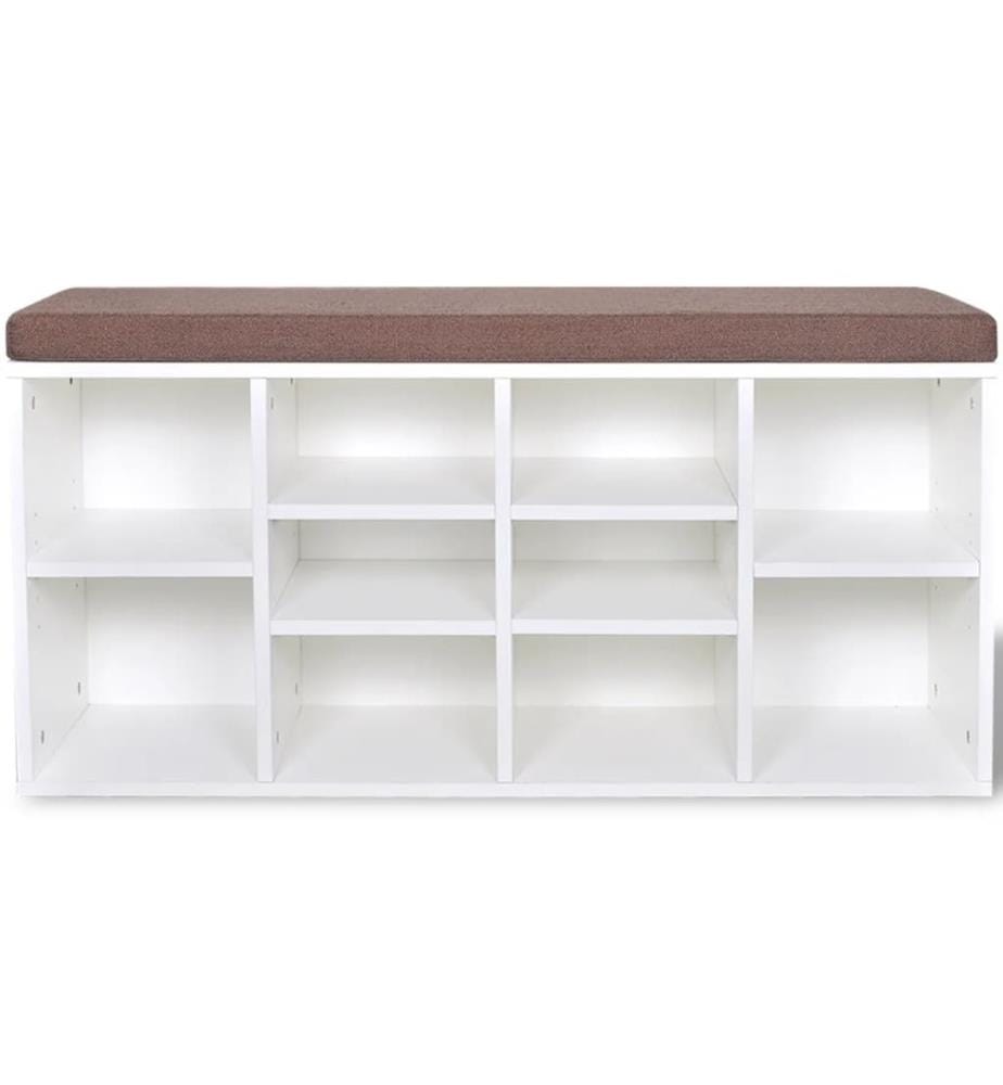 Schuhschrank Schuhbank Sitzbank 10 Fächer weiss