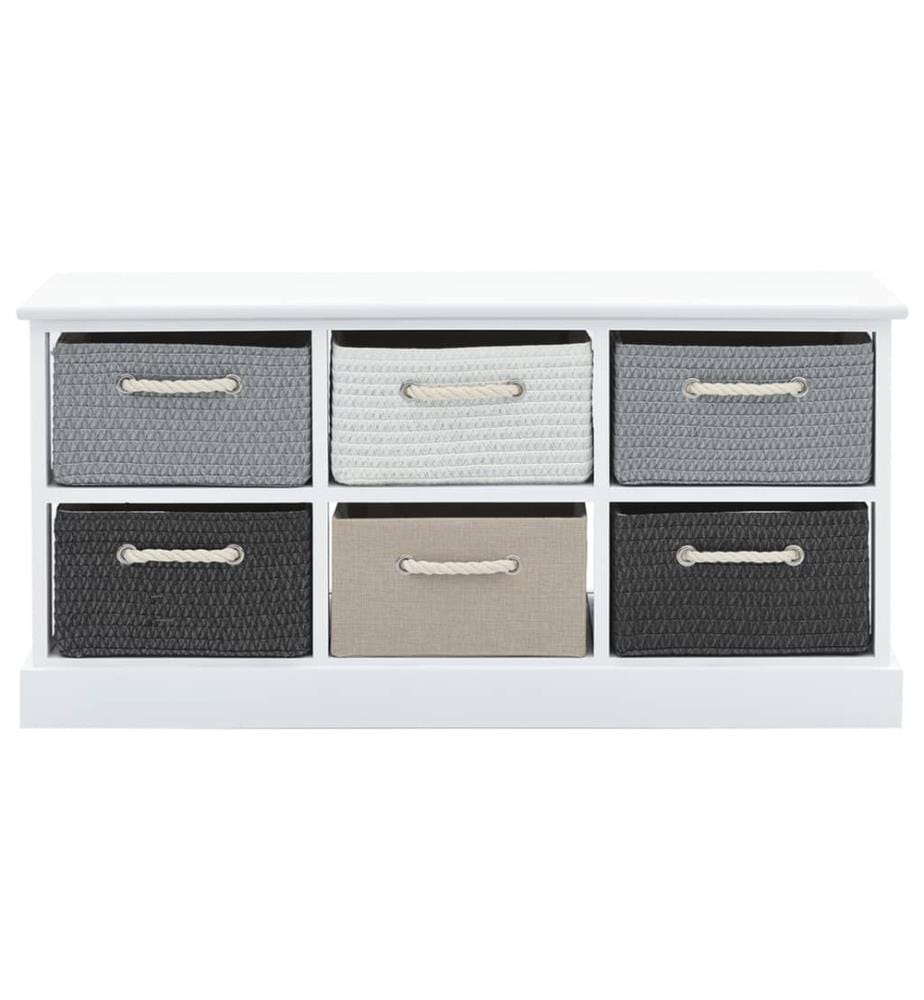 Banc de rangement 6 tiroirs Bois