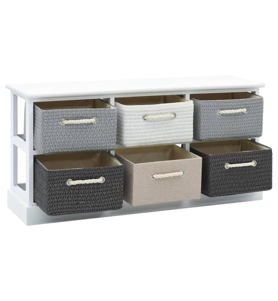 Banc de rangement 6 tiroirs Bois