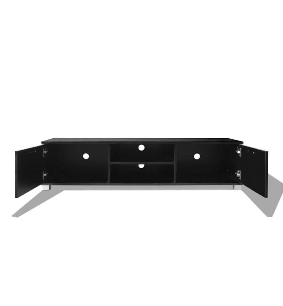 Meuble TV Noir brillant 140x40,5x35 cm