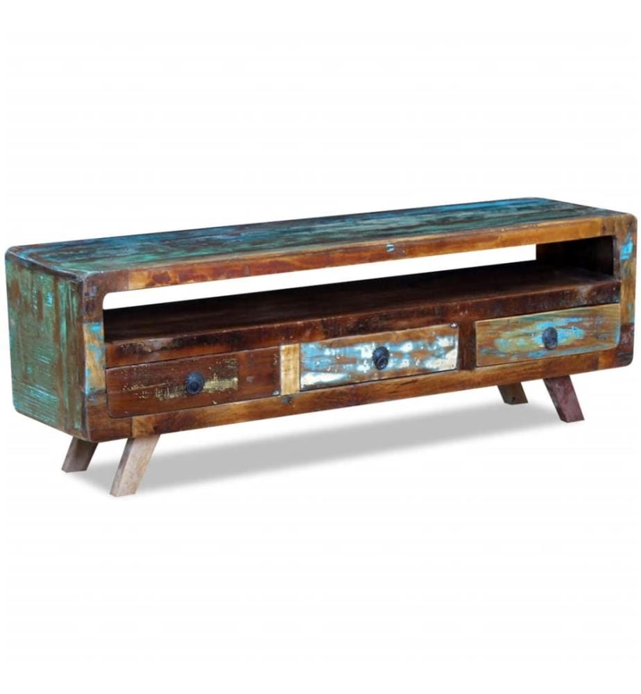 TV-Schrank mit 3 Schubladen Altholz Massiv