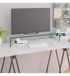 Meuble TV/pour moniteur 80x30x13 cm verre transparent