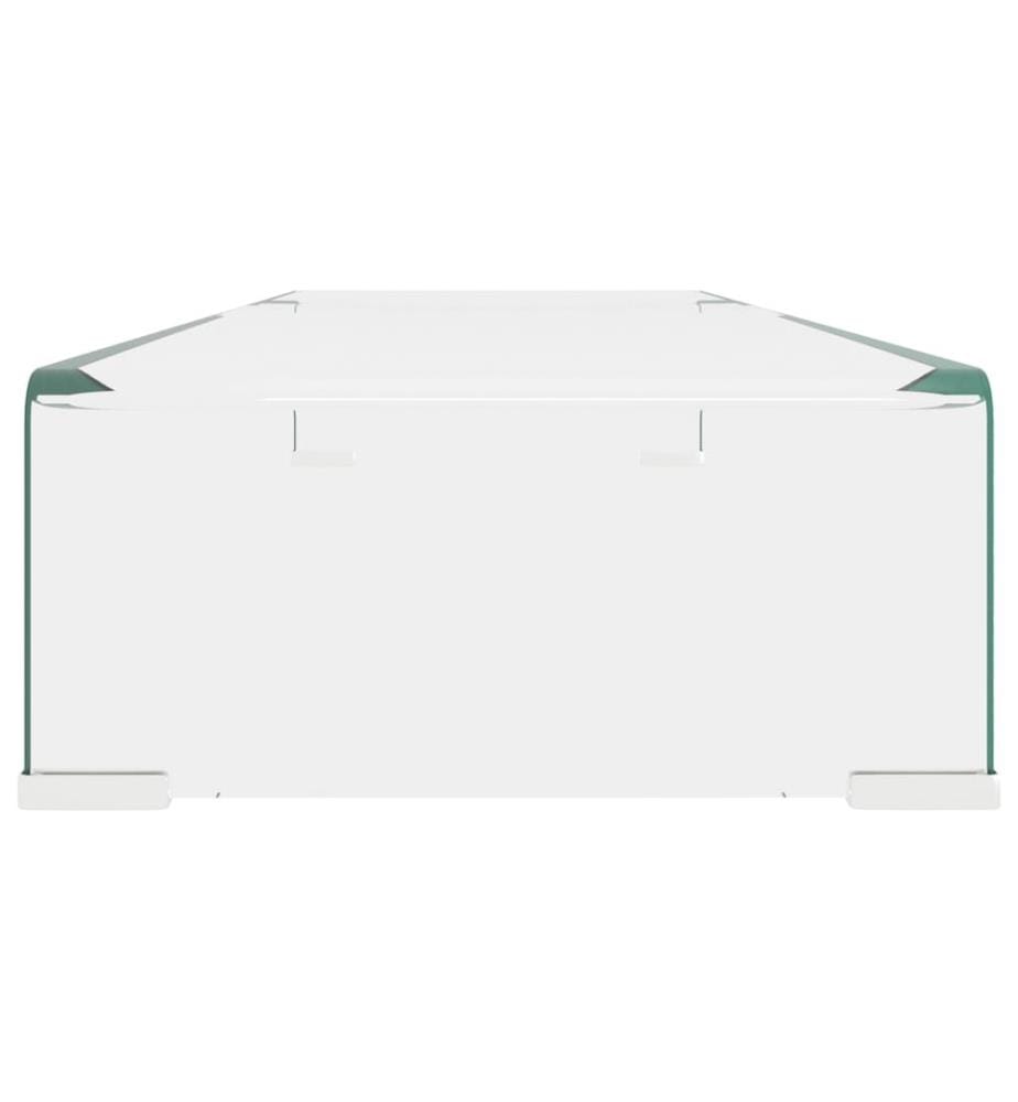 TV-Tisch/Bildschirmerhöhung Glas Transparent 90x30x13 cm