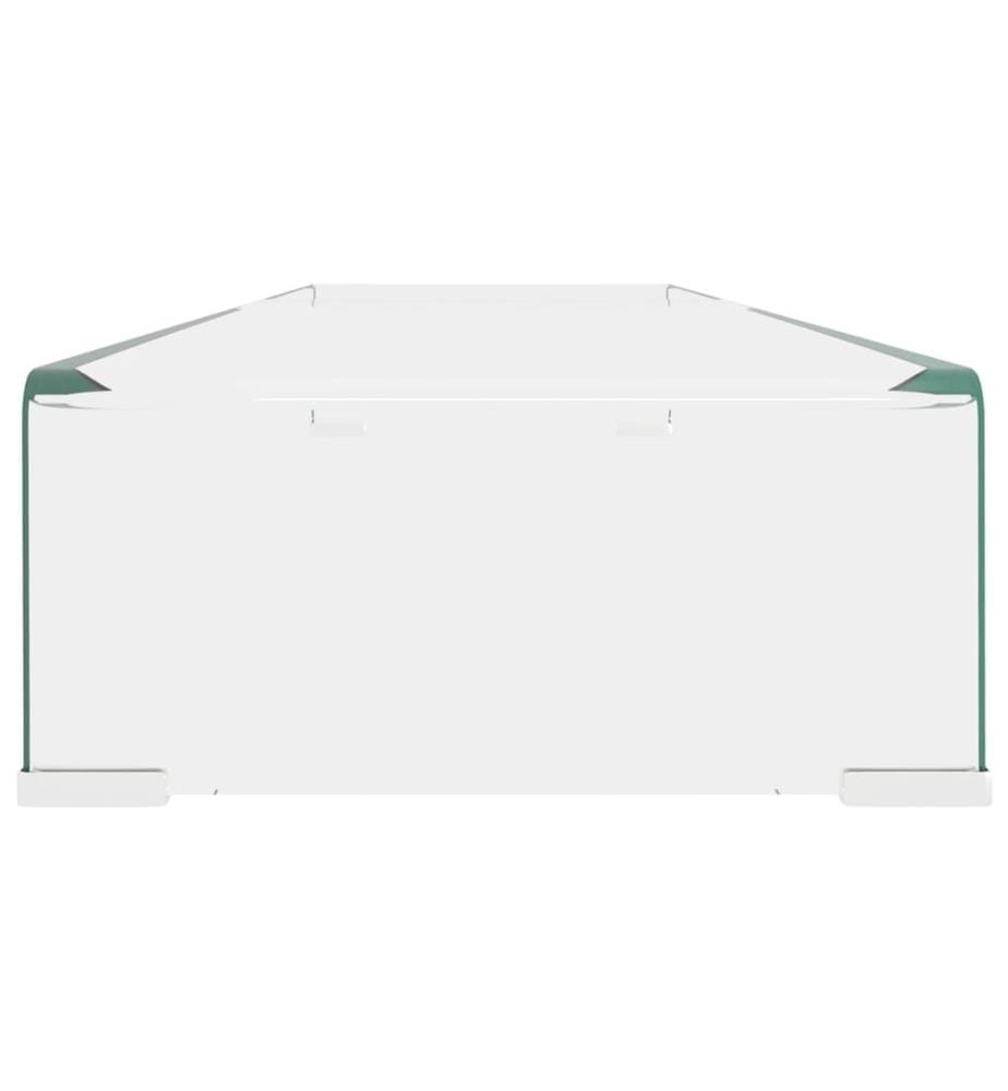 TV-Tisch/Bildschirmerhöhung Glas Transparent 110x30x13 cm