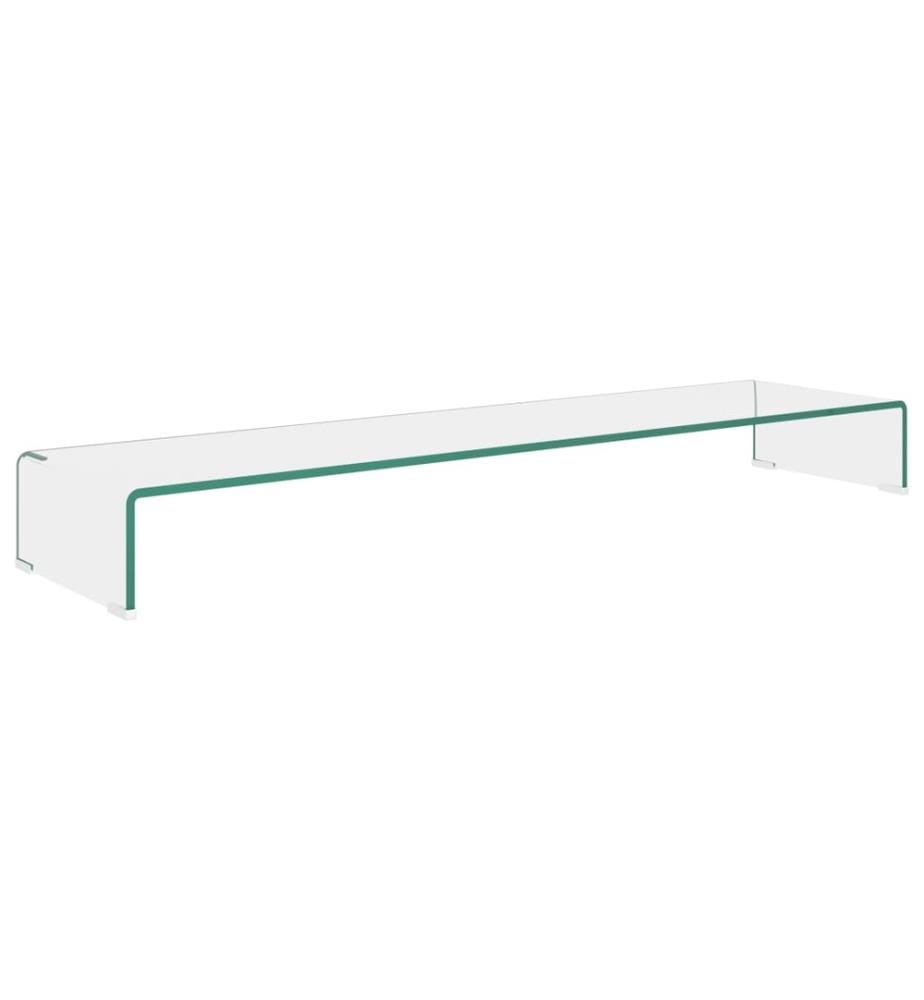TV-Tisch/Bildschirmerhöhung Glas Transparent 120x30x13 cm