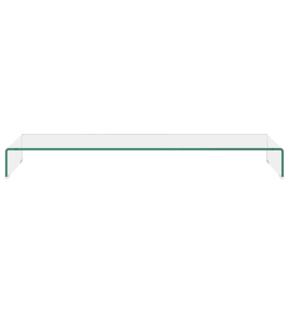 TV-Tisch/Bildschirmerhöhung Glas Transparent 120x30x13 cm