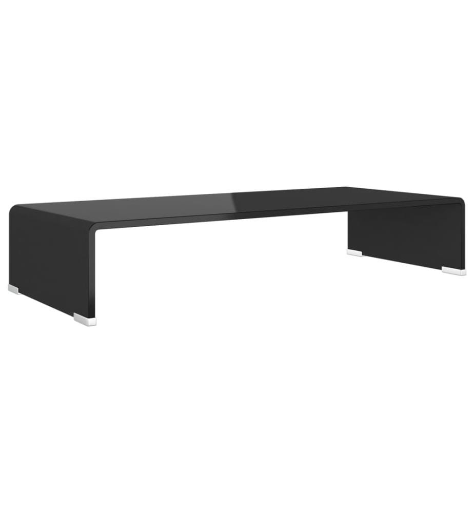 Meuble TV/support pour moniteur 70x30x13 cm verre noir