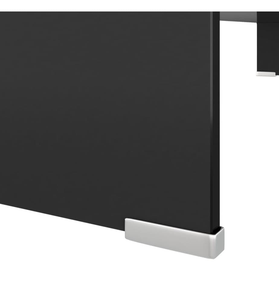Meuble TV/support pour moniteur 100x30x13 cm verre noir