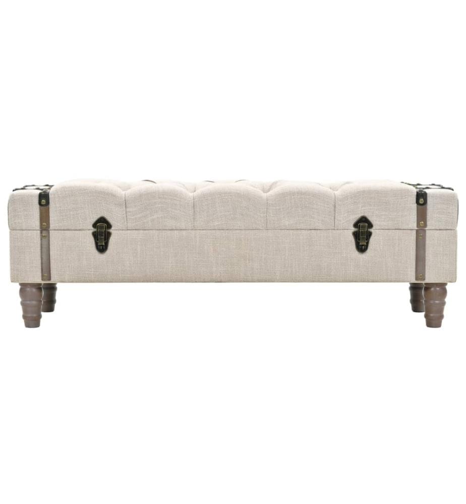 Banc de rangement Bois massif et acier 111x34x37 cm