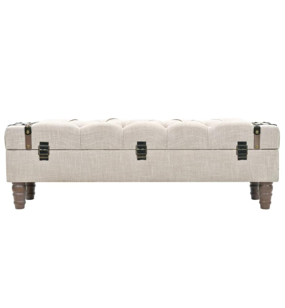 Banc de rangement Bois massif et acier 111x34x37 cm