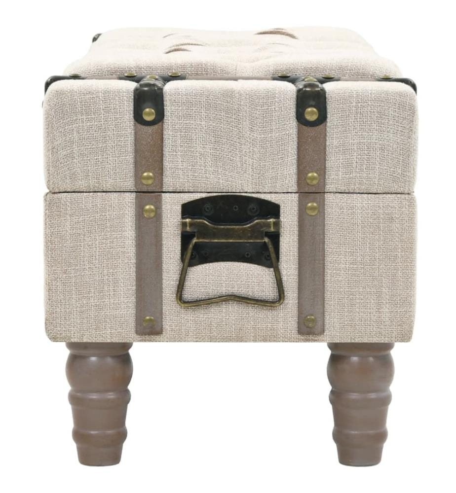 Banc de rangement Bois massif et acier 111x34x37 cm