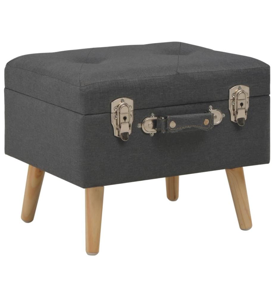 Hocker mit Stauraum 3 Stk. Dunkelgrau Stoff