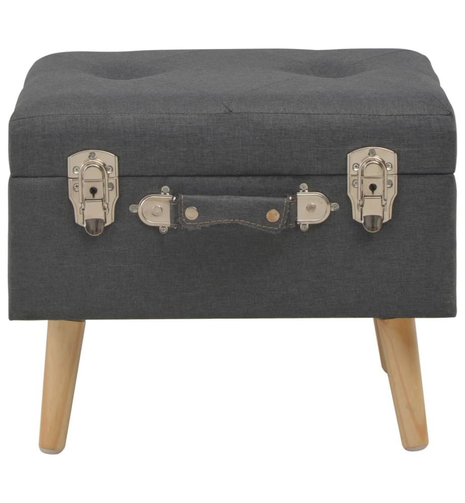 Hocker mit Stauraum 3 Stk. Dunkelgrau Stoff