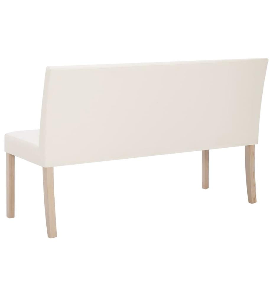 Sitzbank 139,5 cm Cremeweiss Kunstleder