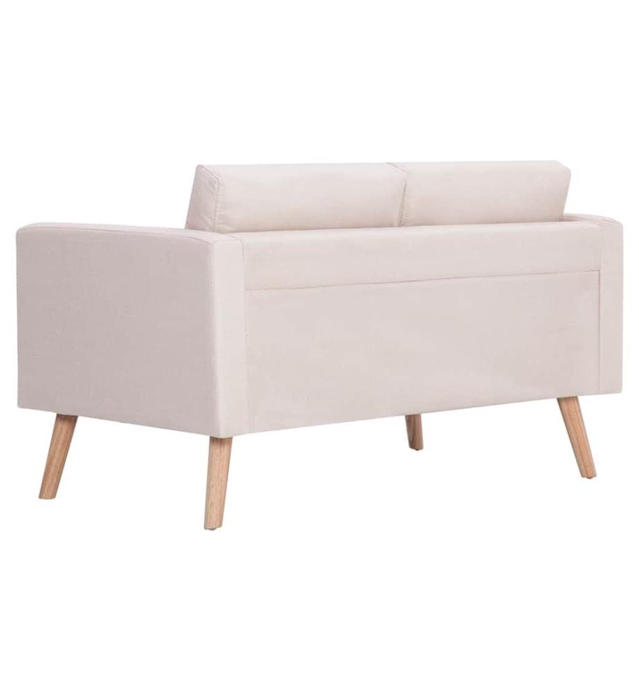 2-Sitzer-Sofa Stoff Cremeweiss