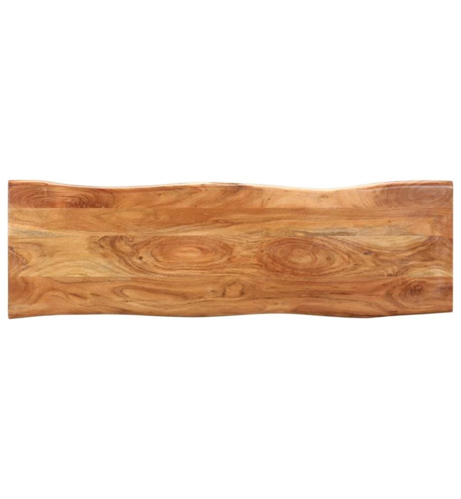 Sitzbank mit Naturkanten 110 cm Akazie Massivholz und Stahl