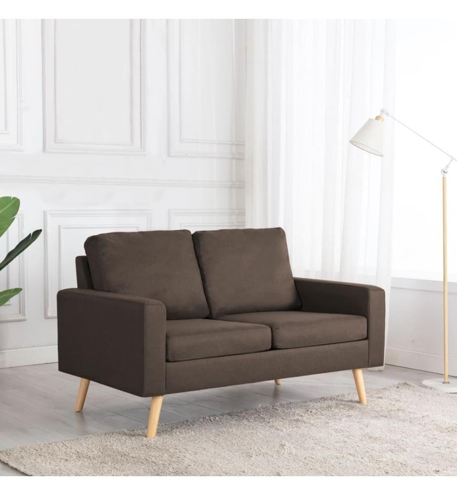 2-Sitzer-Sofa Braun Stoff