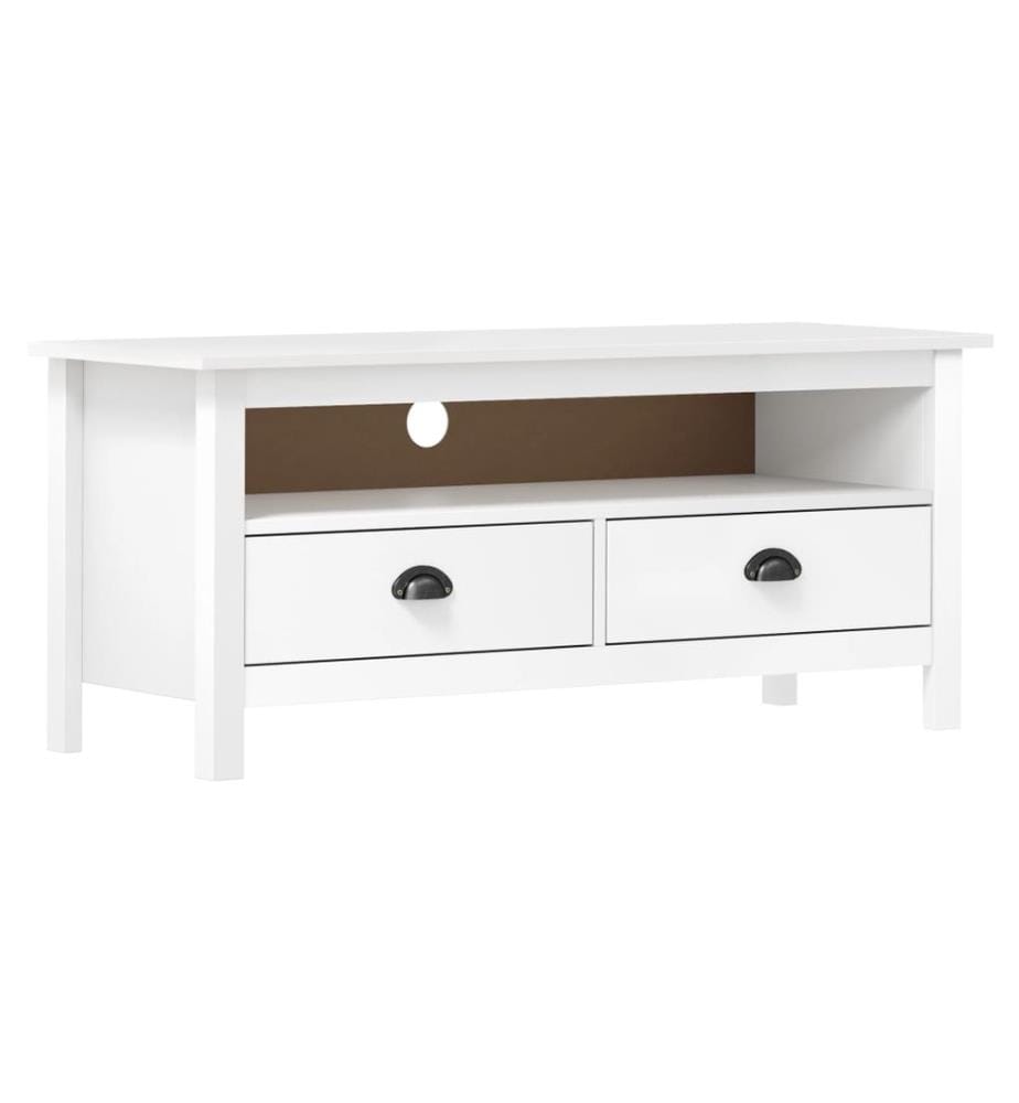 TV-Schrank Hill Weiss 110x40x47 cm Massivholz Kiefer