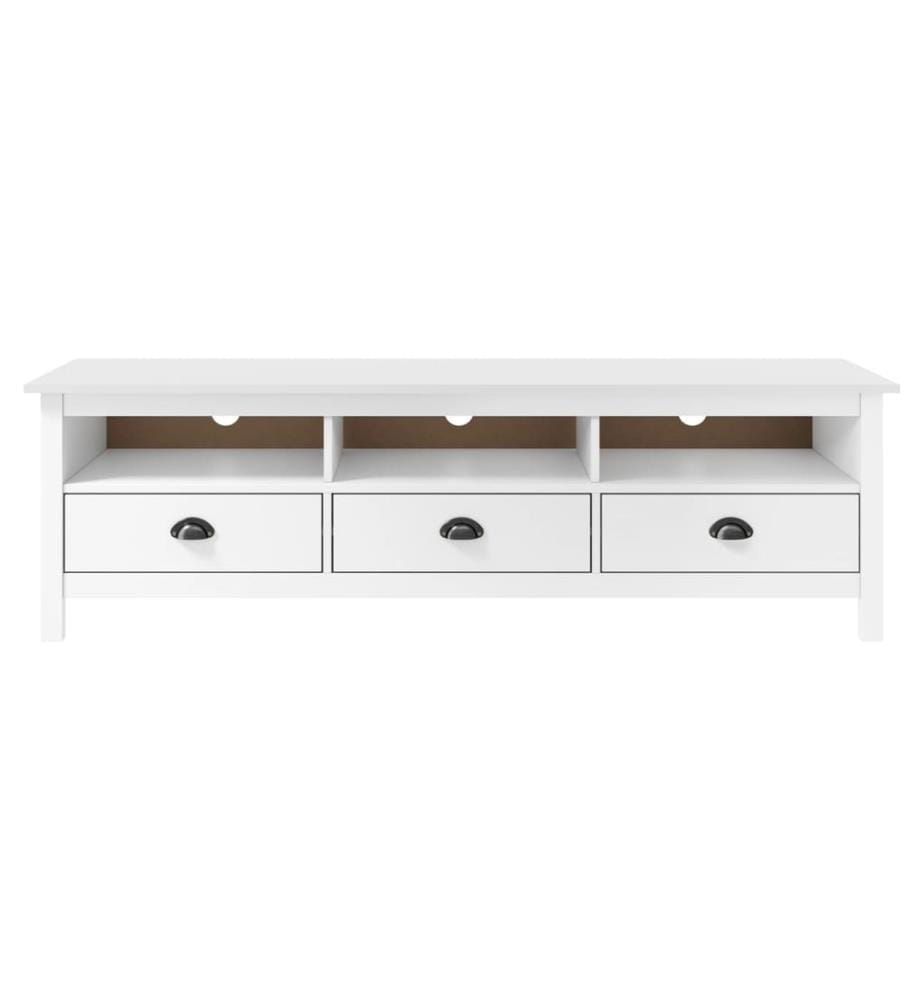 TV-Schrank Hill Weiss 158x40x47 cm Massivholz Kiefer