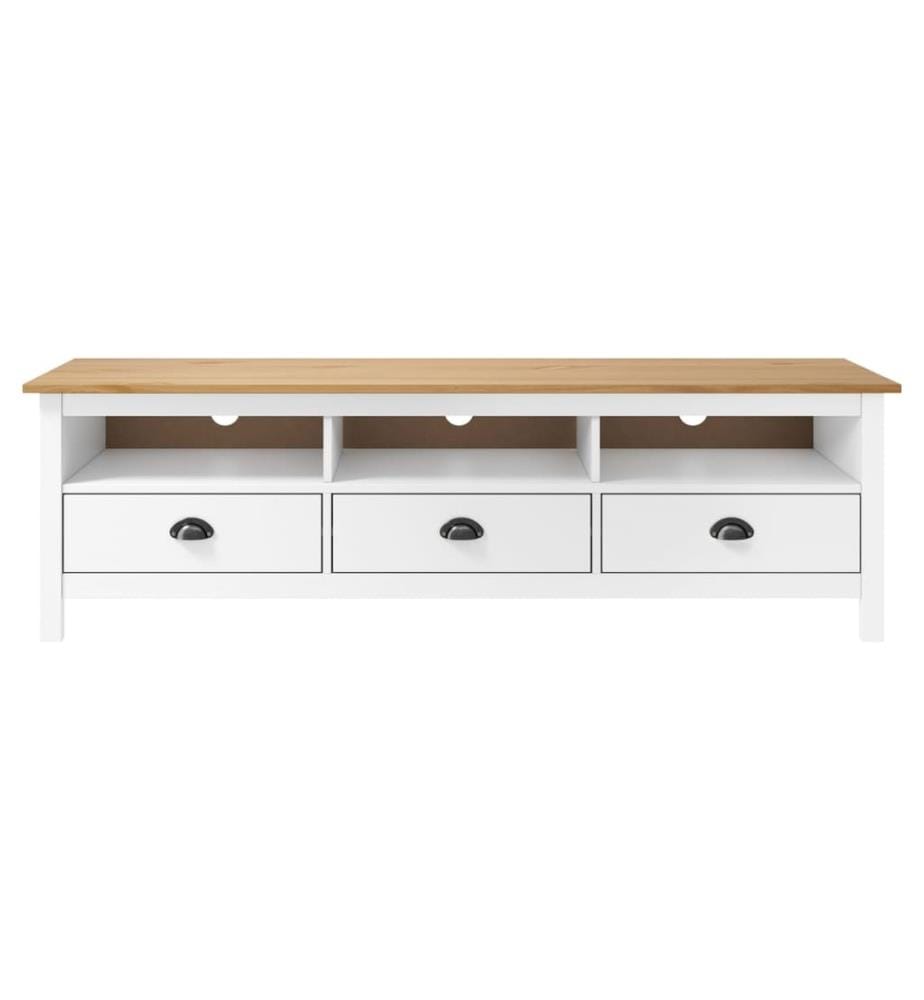 TV-Schrank Hill Weiss 158x40x47 cm Massivholz Kiefer
