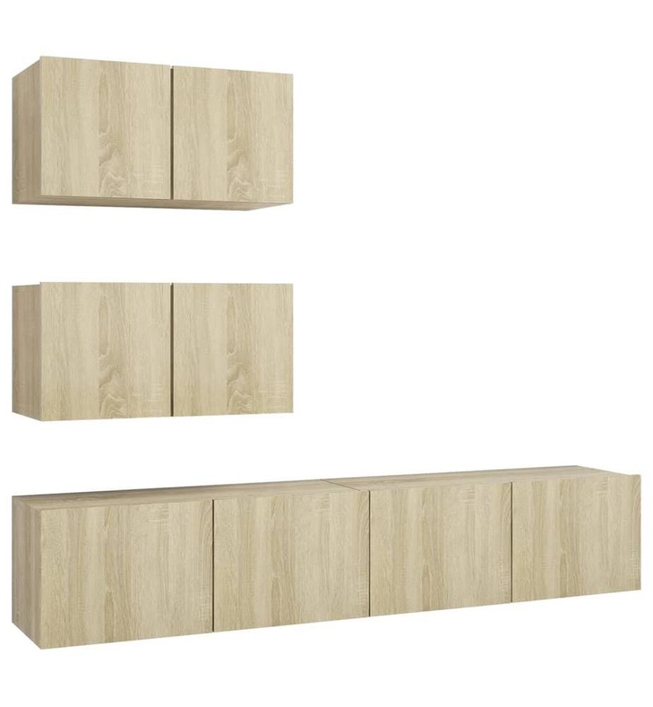 Ensemble de meubles TV 4 pcs Chêne sonoma Bois d'ingénierie