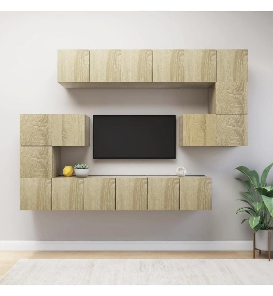 10-tlg. TV-Schrank-Set Sonoma-Eiche Holzwerkstoff