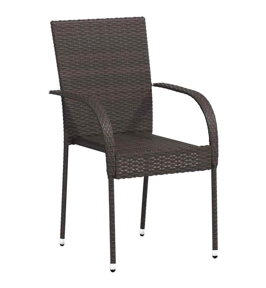 Stapelbare Gartenstühle 4 Stk. Poly Rattan Braun