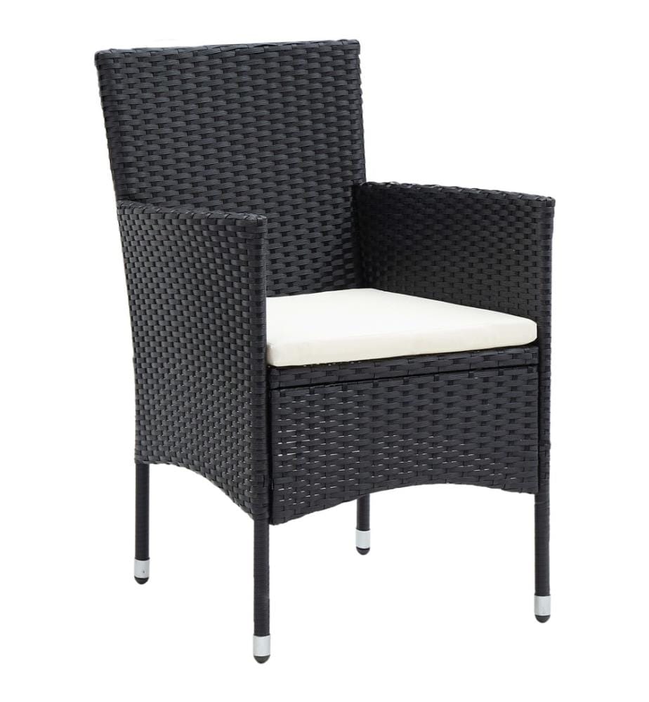 Garten-Essstühle 4 Stk. Poly Rattan Schwarz