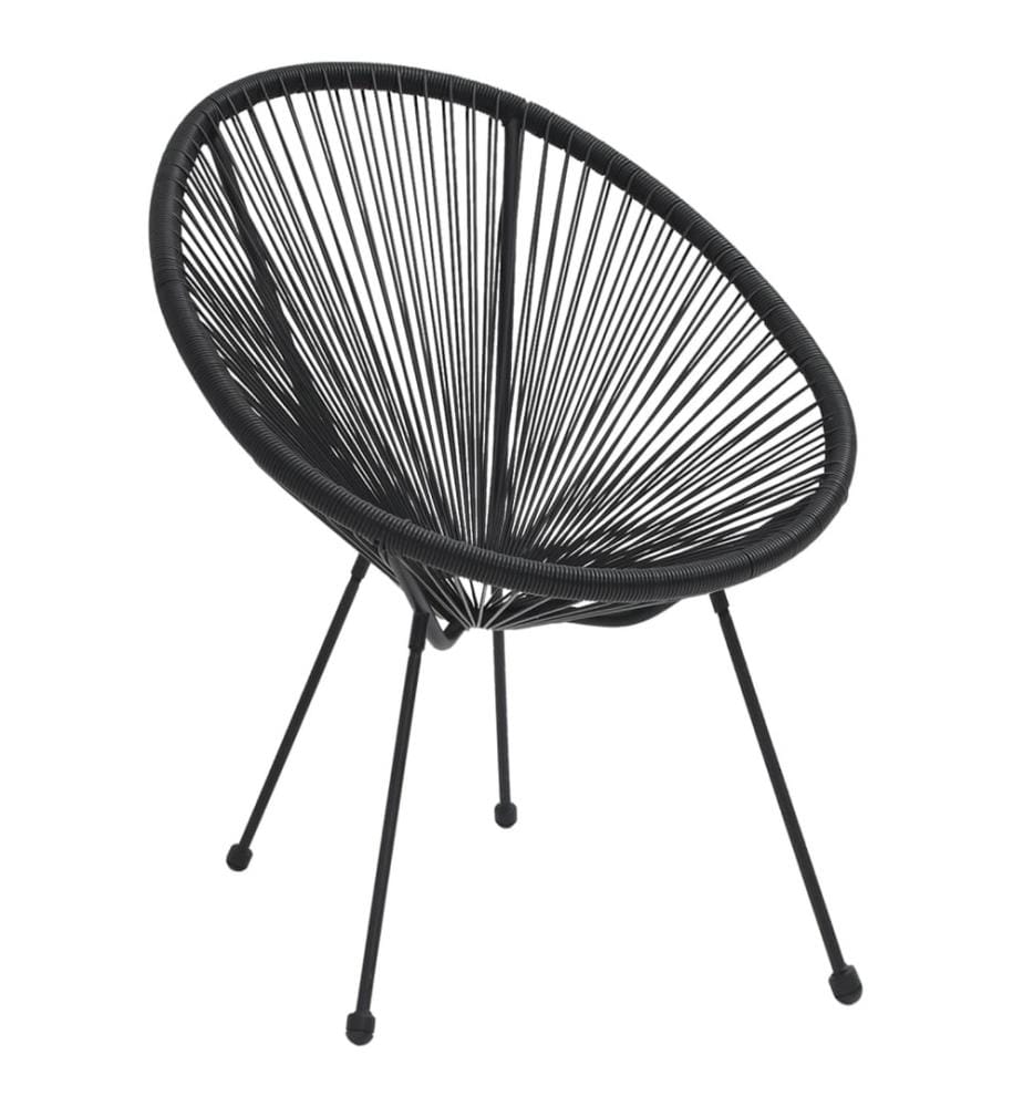 Moon-Gartenstühle 2 Stk. Rattan Schwarz