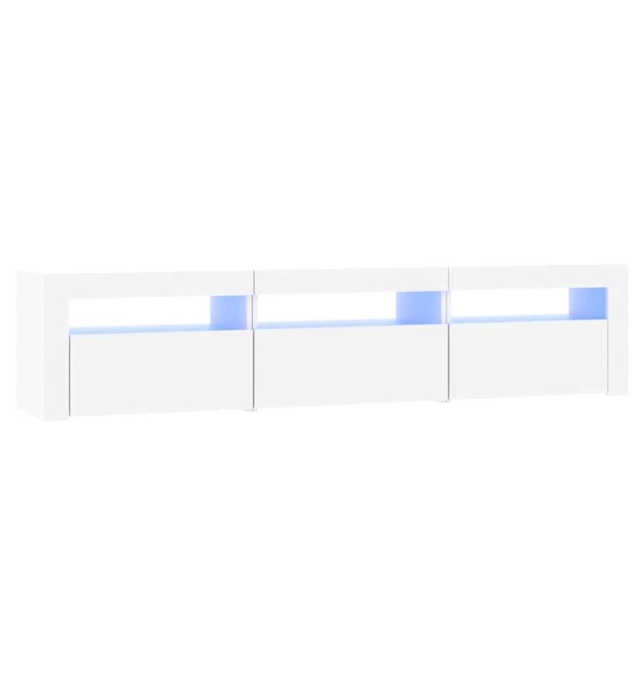 TV-Schrank mit LED-Leuchten Weiss 180x35x40 cm
