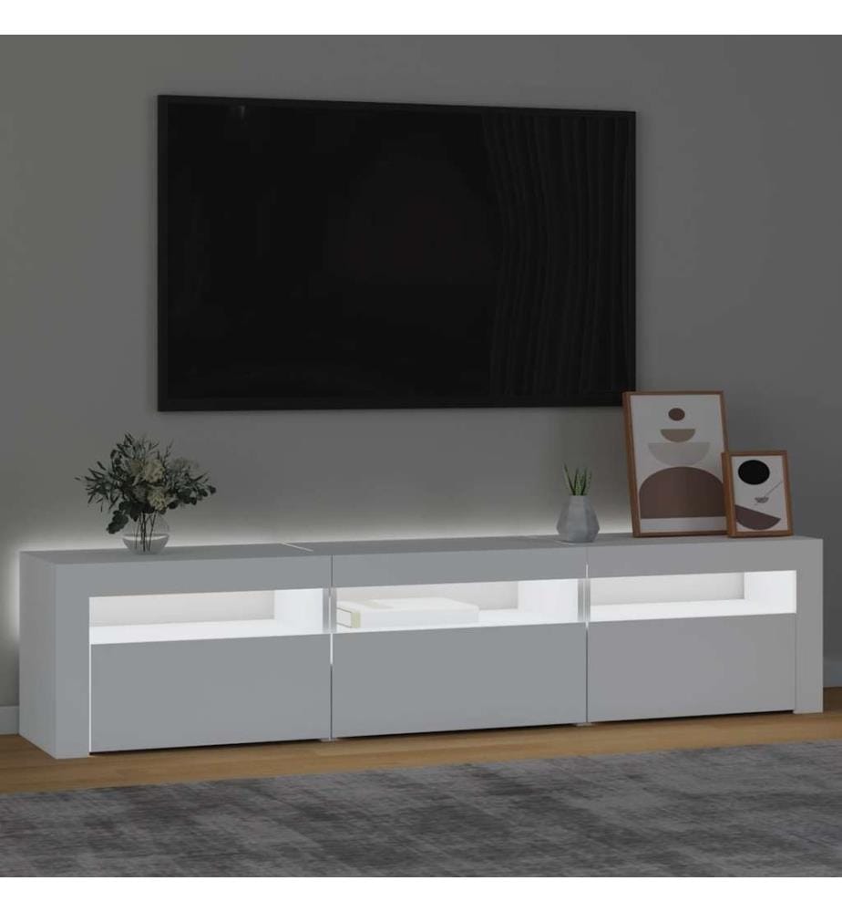 TV-Schrank mit LED-Leuchten Weiss 180x35x40 cm