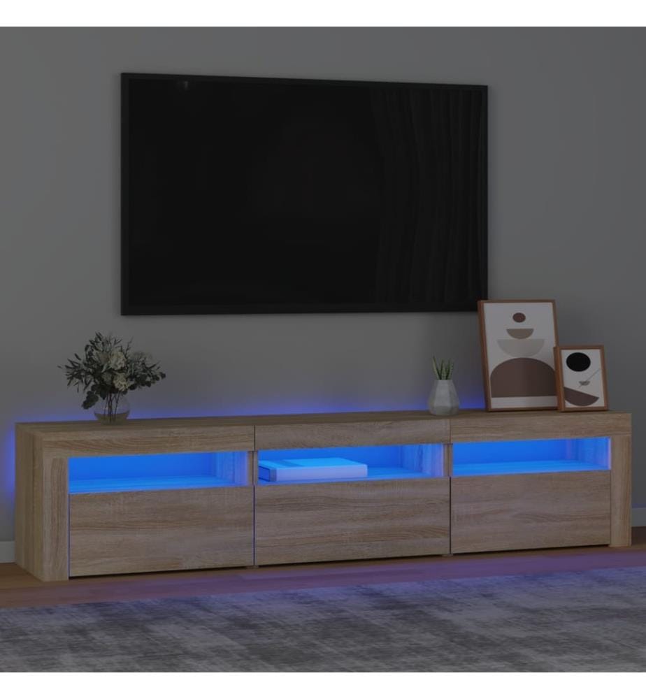 TV-Schrank mit LED-Leuchten Sonoma-Eiche 180x35x40 cm
