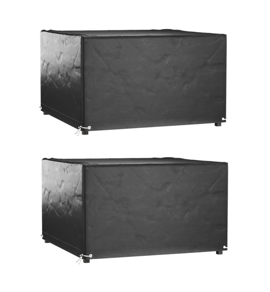 Housses de salon de jardin 2 pcs 8 oeillets 125x125x75 cm carré