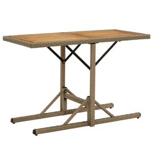 Gartentisch Beige Massivholz Akazie und Poly Rattan