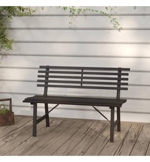 Gartenbank 110 cm Stahl Schwarz