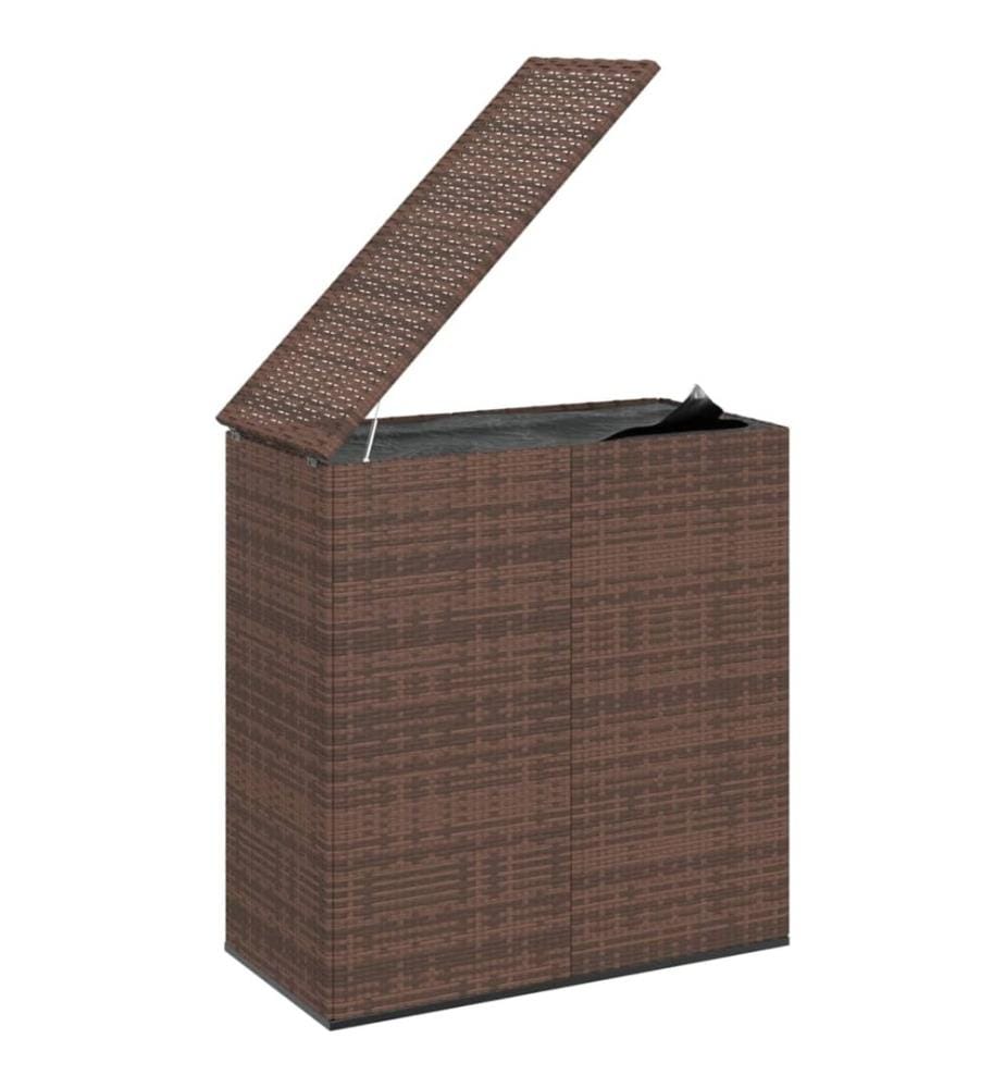 Garten-Kissenbox PE Rattan 100x49x103,5 cm Braun