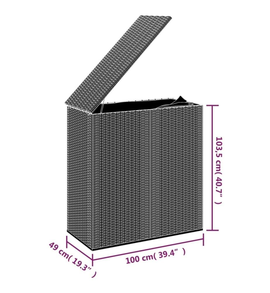 Garten-Kissenbox PE Rattan 100x49x103,5 cm Braun