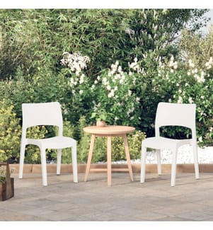 Gartenstühle 2 Stk. Weiss Polypropylen