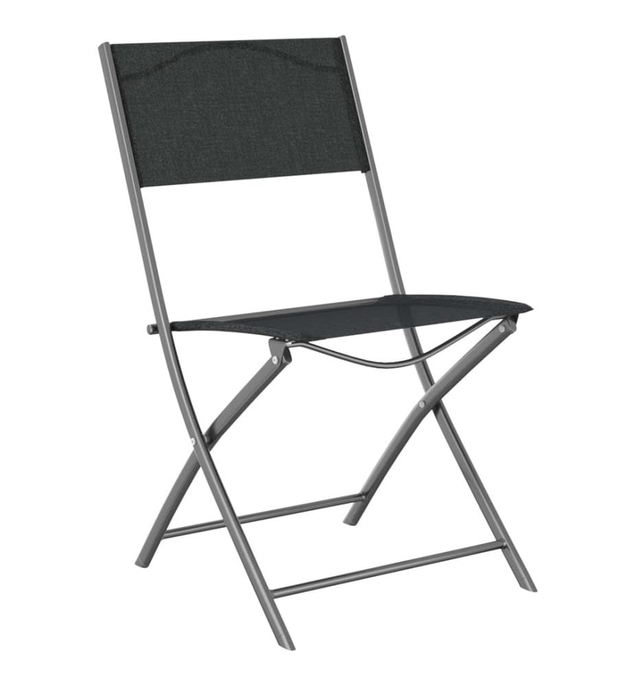 Klappbare Gartenstühle 2 Stk. Schwarz Stahl und Textilene