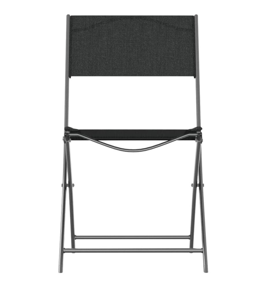 Klappbare Gartenstühle 2 Stk. Schwarz Stahl und Textilene