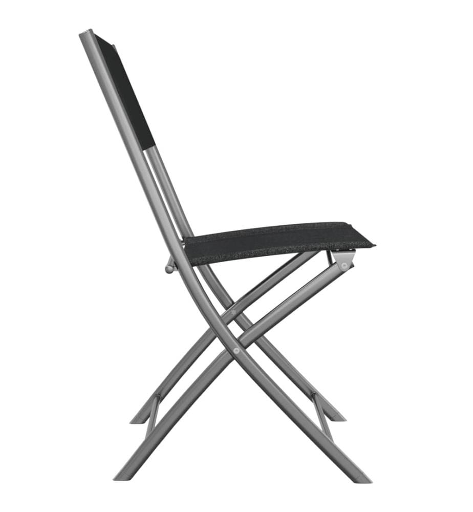 Klappbare Gartenstühle 2 Stk. Schwarz Stahl und Textilene