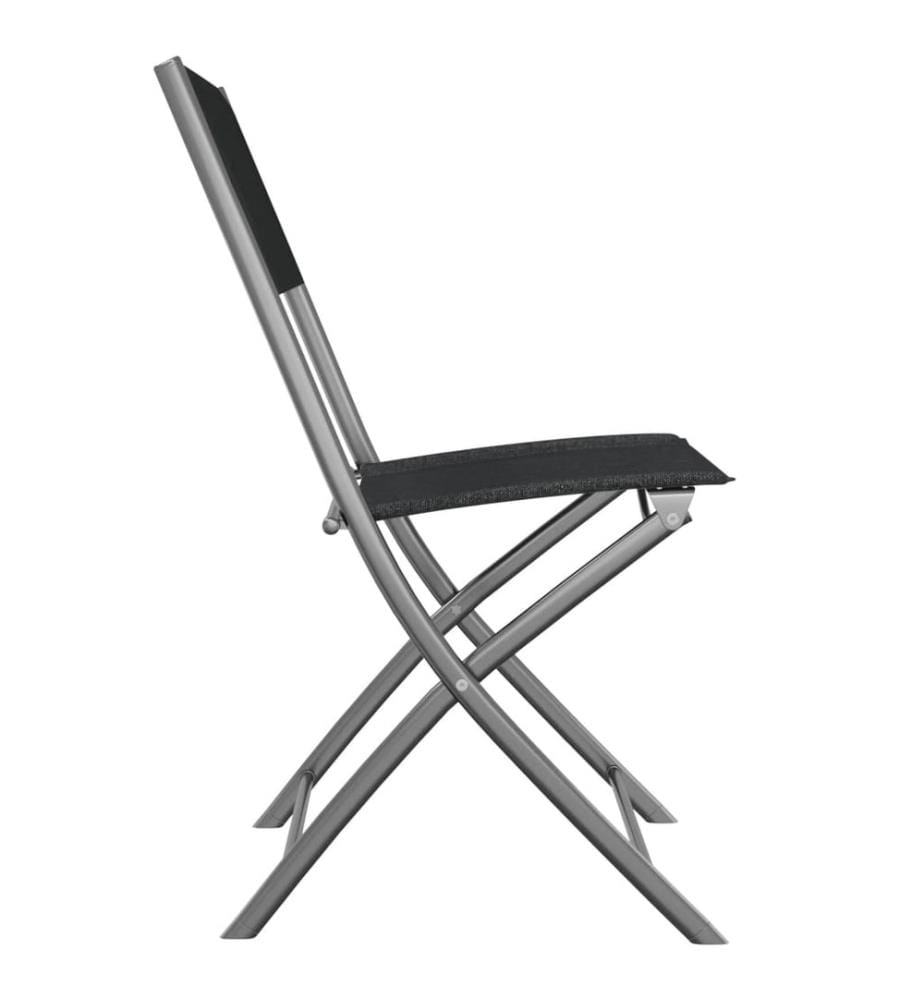 Klappbare Gartenstühle 4 Stk. Schwarz Stahl und Textilene